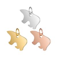 Stainless Steel Animal Pendants, Bear, Unisex, more colors for choice, 12x13mm, Hole:Approx 4mm, 5PCs/Lot, Sold By Lot