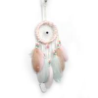 Moda Dreamcatcher, fundición, con Hilo de algodón & pluma, hecho a mano, multicolor, libre de níquel, plomo & cadmio, 110x400mm, Vendido por UD