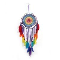 Fashion Dream Catcher, Iron, with Cotton Thread & Feather, handmade, multi-colored, nickel, lead & cadmium free, 350x1150mm, Sold By PC