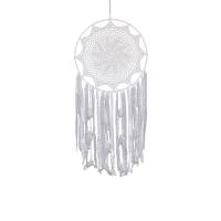 Fashion Dream Catcher, Iron, with Cotton Thread & Feather, handmade, white, nickel, lead & cadmium free, 400x1050mm, Sold By PC
