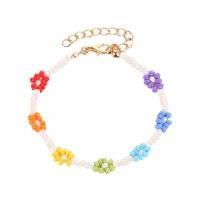 Zinc Alloy Bracelet with Seedbead plated Adjustable & Korean style & for woman nickel lead & cadmium free 200mm Sold By PC