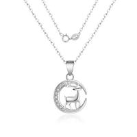 Cubic Zircon Micro Pave 925 Sterling Silver Necklace Brass silver color plated oval chain & micro pave cubic zirconia & for woman Sold Per Approx 15.75 Inch Strand