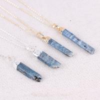 Brass Sweater Necklace, with Kyanite, with 7cm extender chain, plated, oval chain & for woman, more colors for choice, nickel, lead & cadmium free, 25-40mm, Sold Per Approx 27.56 Inch Strand
