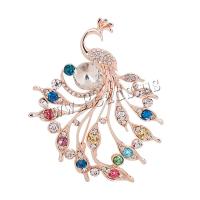 Tibetan Style Brooches, with Crystal, rose gold color plated, different styles for choice & for woman & with rhinestone, 50x70mm, Sold By PC