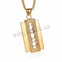 Stainless Steel Pendants, Titanium Steel, Razor Blade, anoint, fashion jewelry, more colors for choice, 49X25MM, Sold By PC