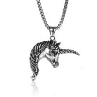 Stainless Steel Animal Pendants, Unicorn, anoint, fashion jewelry, 46X50MM, Sold By PC