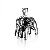 Acier inoxydable animaux Pendentifs, éléphant, Oindre, bijoux de mode, 35X39MM, Vendu par PC