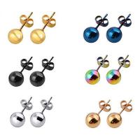 Stainless Steel Stud Earrings, plated, fashion jewelry & Unisex & different size for choice, more colors for choice, Sold By Pair