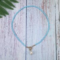 Glasperlen Halsketten, mit Kunststoff Perlen & Messing, plattiert, Modeschmuck & für Frau, keine, 40cm, verkauft per ca. 15.7 ZollInch Strang
