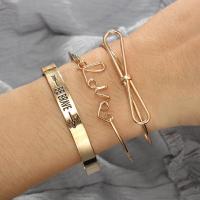 Zinc Alloy Cuff Bangle plated three pieces & fashion jewelry & for woman nickel lead & cadmium free Sold By Set