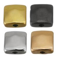 Perlas de acero inoxidable, chapado, más colores para la opción, 8x8x4mm, agujero:aproximado 2mm, 10PCs/Grupo, Vendido por Grupo