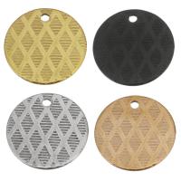 Stainless Steel Pendants, Flat Round, plated, more colors for choice, 15x0.50mm, Hole:Approx 1.5mm, 100PCs/Lot, Sold By Lot