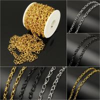Stainless Steel Jewelry Chain, with plastic spool, plated, different size for choice & twist oval chain, more colors for choice, 8.50x6.50x3mm, Approx 10m/Spool, Sold By Spool