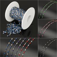 Stainless Steel Jewelry Chain, with plastic spool, more colors for choice, 10x2x2mm, Approx 10m/Spool, Sold By Spool