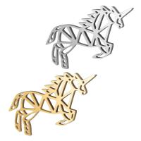 Stainless Steel Animal Pendants, Unicorn, hollow, more colors for choice, 22x10mm, Hole:Approx 1mm, 5PCs/Lot, Sold By Lot
