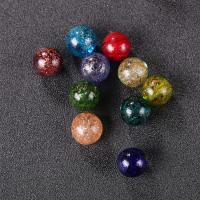 Goldsand Lampwork Perlen, rund, verschiedene Größen vorhanden, keine, Bohrung:ca. 1mm, 50PCs/Tasche, verkauft von Tasche