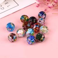 Inner Flower Lampwork Beads, Round, different size for choice, more colors for choice, Hole:Approx 1mm, 50PCs/Bag, Sold By Bag