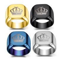 Partículas de acero anillo, chapado, Joyería & diverso tamaño para la opción & para hombre, más colores para la opción, 18mm, Vendido por UD