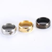 Titanium Steel Finger Ring, felkent, különböző méretű a választás & az ember, több színt a választás, 2x8mm, Lyuk:Kb 1mm, 6PC-k/Lot, Által értékesített Lot