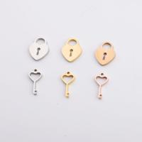 Edelstahl Schmuck Anhänger, Lock and Key, verschiedene Stile für Wahl, Bohrung:ca. 1mm, 10PCs/Menge, verkauft von Menge