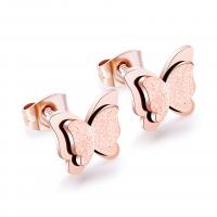Stainless Steel Stud Earrings, Butterfly, plated, fashion jewelry & for woman, more colors for choice, 12x10mm, Sold By Pair
