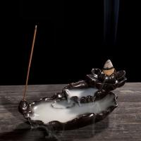 Backflow Incense Burner, Porcelain, for home and office & durable, 160x57mm, Sold By PC