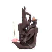 Backflow Incense Burner Purple Clay handmade for home and office & durable brown Sold By PC