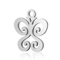 Stainless Steel Pendants, Butterfly, for woman & hollow, original color, 11.7x13.8mm, Hole:Approx 1mm, 10PCs/Lot, Sold By Lot