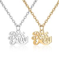 Stainless Steel Jewelry Necklace, with 5cm extender chain, Alphabet Letter, oval chain & for woman, more colors for choice, 13.7x10mm, Length:Approx 15.75 Inch, 3Strands/Lot, Sold By Lot