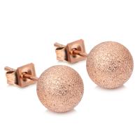 Stainless Steel Stud Earrings plated fashion jewelry & Unisex rose gold color Sold By Pair