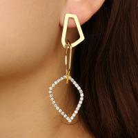 Zinc Alloy Drop Earrings stainless steel post pin plated for woman golden nickel lead & cadmium free Sold By Strand