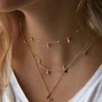 Multi Layer Necklace Zinc Alloy plated for woman golden nickel lead & cadmium free Sold By Strand