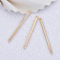 Brass Earring Drop Component, Column, real gold plated, DIY, nickel, lead & cadmium free, 2x35mm, 30PC/PC, Sold By PC