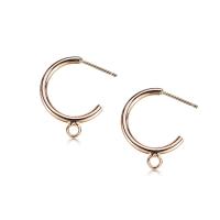 Brass Earring Stud Component, real gold plated, DIY & with loop, nickel, lead & cadmium free, 20mm, Approx 30Pairs/Lot, Sold By Lot
