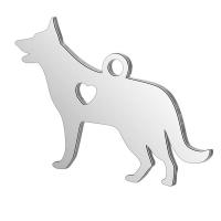Stainless Steel Animal Pendants, Dog, DIY, original color, 15x24mm, Hole:Approx 1mm, 10PCs/Lot, Sold By Lot