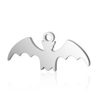 Stainless Steel Animal Pendants, Bat, DIY, original color, 8x18mm, Hole:Approx 1mm, 10PCs/Lot, Sold By Lot