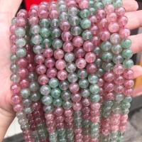 Strawberry Quartz Beads, Round, polished, two tone, 8mm, Hole:Approx 1mm, Approx 48PCs/Strand, Sold By Strand