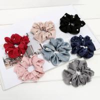 Hair Scrunchies Polyester with Plastic Pearl durable & for woman 100mm Sold By PC