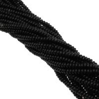 Natürliche schwarze Achat Perlen, Schwarzer Achat, plattiert, schwarz, 6x6x4mm, Bohrung:ca. 1mm, 123PCs/Strang, verkauft von Strang