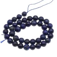 Lapislazuli Perlen, rund, plattiert, verschiedene Größen vorhanden, blau, Bohrung:ca. 1mm, verkauft von Strang