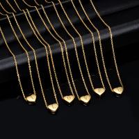 Titanium Steel Necklace, with 5cm extender chain, Heart, gold color plated, oval chain & different styles for choice & for woman, more colors for choice, 12x11mm, Sold Per Approx 17.72 Inch Strand