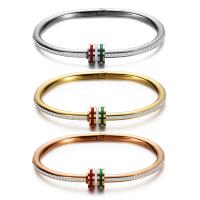 Titanium Steel Bracelet & Bangle, plated, for woman & epoxy gel, more colors for choice, 4mm, Inner Diameter:Approx 64mm, Sold By PC
