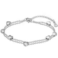 Titanium Steel Bracelet & Bangle with 5cm extender chain Heart oval chain & for woman 7mm Sold Per Approx 5.52 Inch Strand