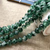 Natürliche Moos Achat Perlen, rund, verschiedene Größen vorhanden, Bohrung:ca. 1mm, verkauft von Strang