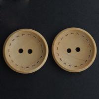 Botón de madera, diverso tamaño para la opción & perforado doble, caqui, 100PCs/Grupo, Vendido por Grupo