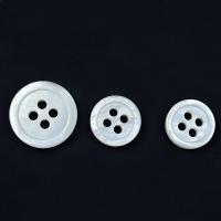 Pearl Shell Button Havainnot, kiiltävä, erikokoisia valinnalle, valkoinen, 100PC/erä, Myymät erä