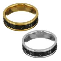 Edelstahl Ringe, plattiert, mit römischen Zahl & verschiedene Größen vorhanden & für Frau, keine, 6mm, verkauft von PC