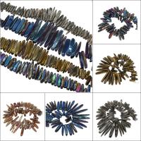 Natural Ice Quartz Agate Beads, plated, more colors for choice, 75x11x10mm/32x12x9mm, Hole:Approx 2mm, Approx 46PCs/Strand, Sold By Strand