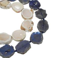 Perles agates de glace quartz naturelle , agate quartz de glace, plus de couleurs à choisir, 32x36x8mm/30x33x8mm, Trou:Environ 2mm, Environ 11PC/brin, Vendu par brin