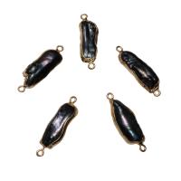 Perlas cultivadas de agua dulce Conector, con metal, chapado en color dorado, 1/1 aro, más colores para la opción, 10*31*5mm-8*24*5mm, 10PCs/Bolsa, Vendido por Bolsa